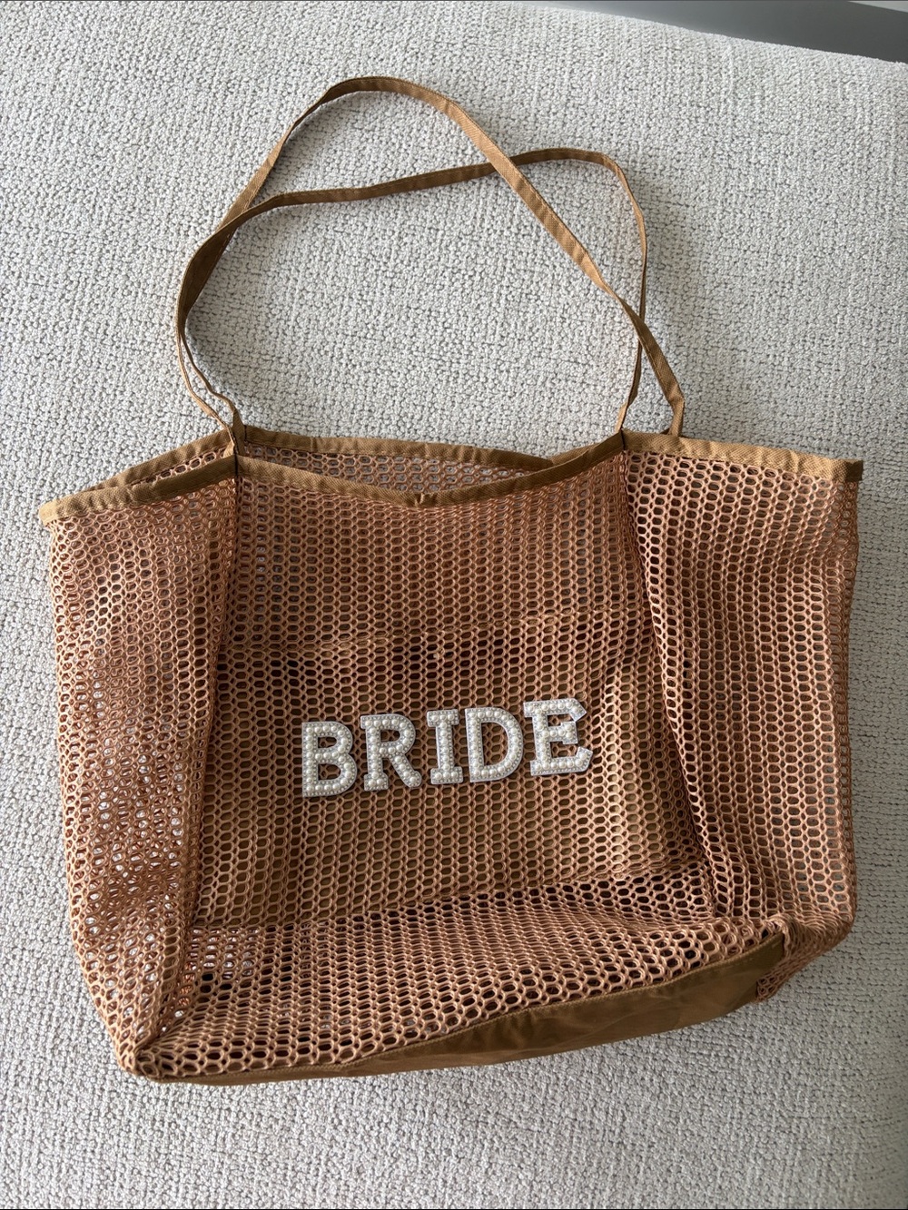 BRIDE Mesh Swim Tote Bag in Tan